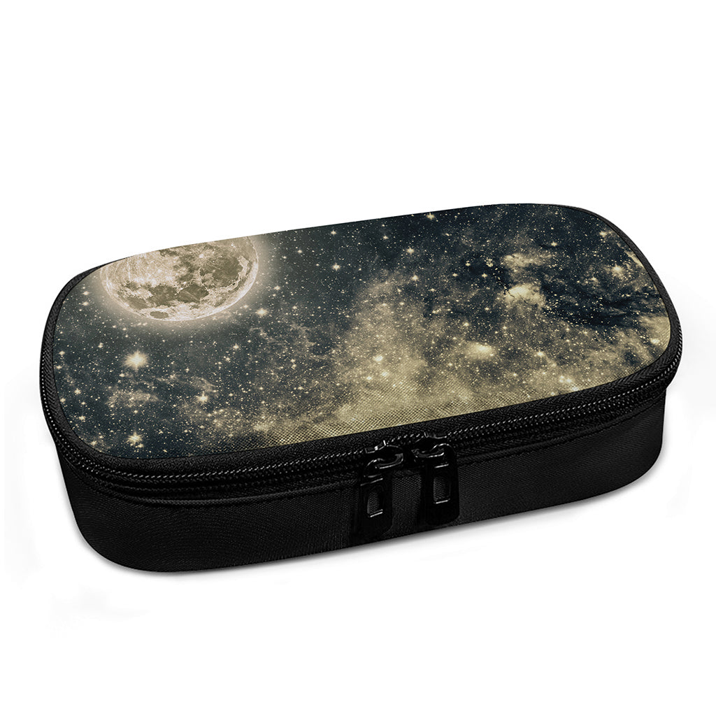 Full Moon And Night Stars Print Insulin Cooler Travel Case