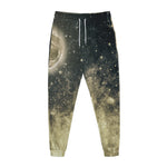 Full Moon And Night Stars Print Jogger Pants
