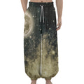 Full Moon And Night Stars Print Lantern Pants