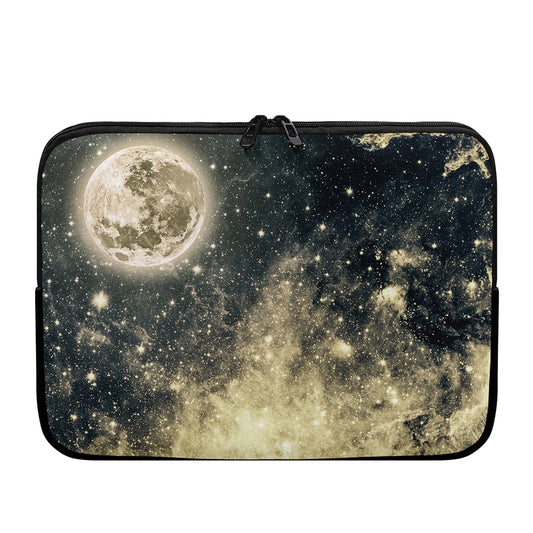 Full Moon And Night Stars Print Laptop Sleeve