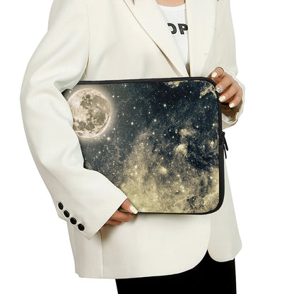 Full Moon And Night Stars Print Laptop Sleeve