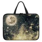 Full Moon And Night Stars Print Laptop Sleeve With Handle