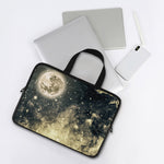 Full Moon And Night Stars Print Laptop Sleeve With Handle