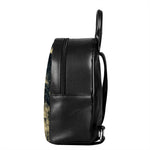 Full Moon And Night Stars Print Leather Backpack