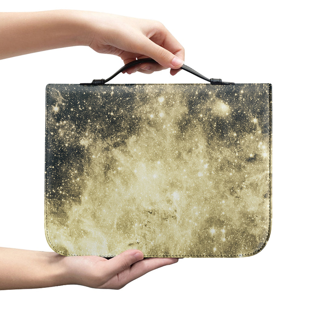 Full Moon And Night Stars Print Leather Bible Cover