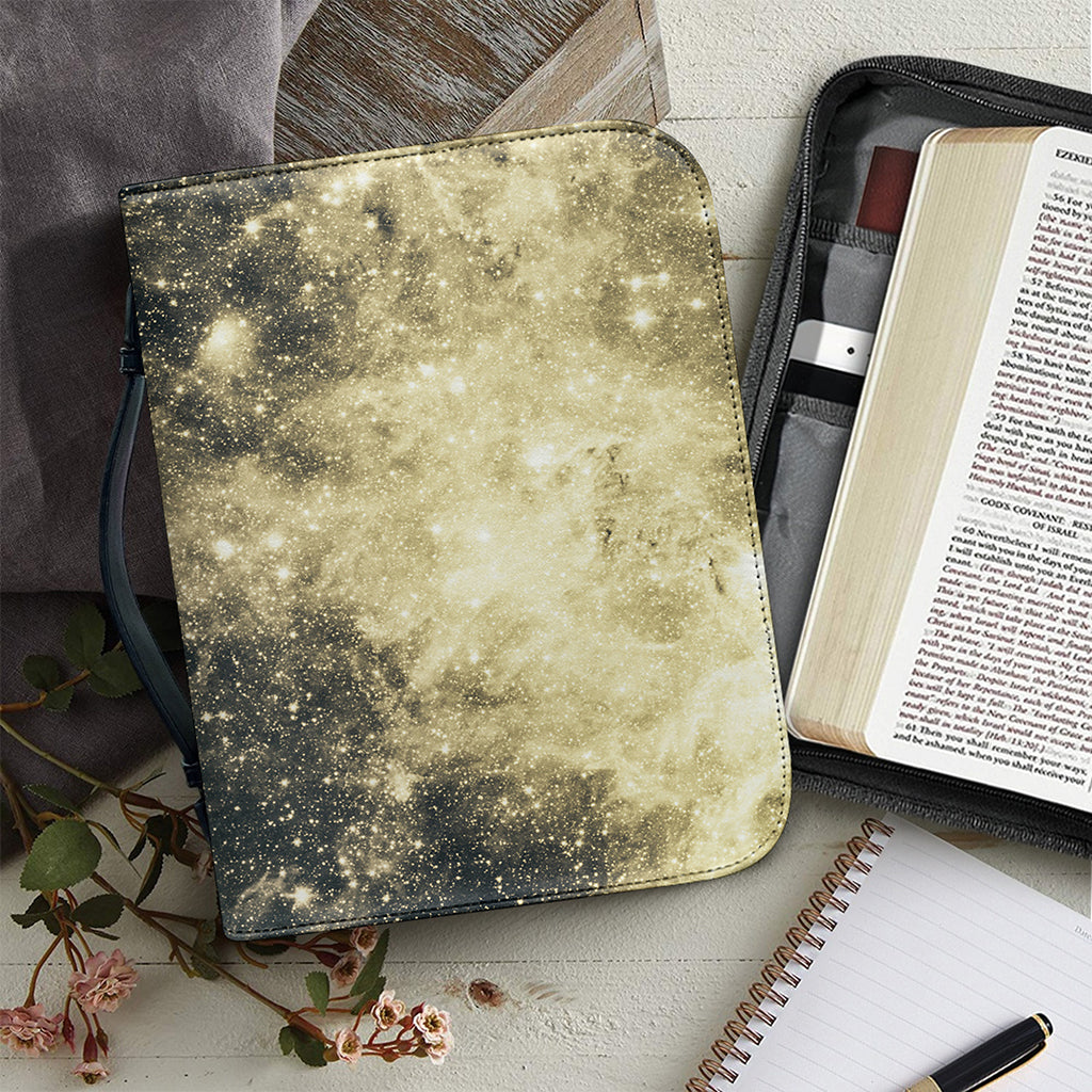 Full Moon And Night Stars Print Leather Bible Cover