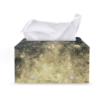 Full Moon And Night Stars Print Leather Tissue Box Cover
