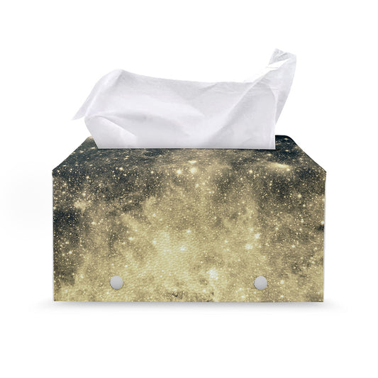 Full Moon And Night Stars Print Leather Tissue Box Cover