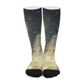 Full Moon And Night Stars Print Long Socks