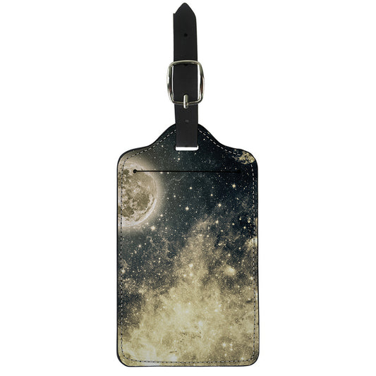 Full Moon And Night Stars Print Luggage Tag