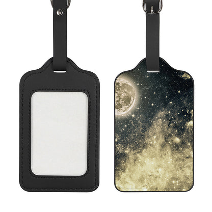 Full Moon And Night Stars Print Luggage Tag