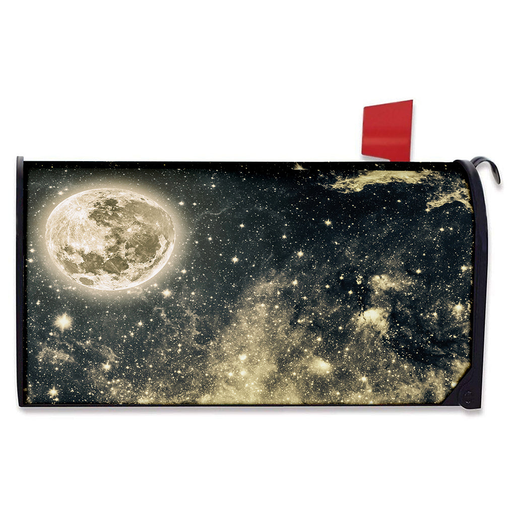 Full Moon And Night Stars Print Mailbox Cover