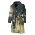 Full Moon And Night Stars Print Men's Bathrobe