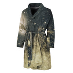 Full Moon And Night Stars Print Men's Bathrobe