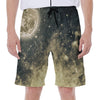 Full Moon And Night Stars Print Men's Beach Shorts