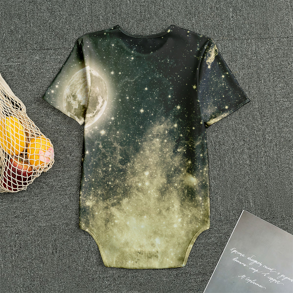 Full Moon And Night Stars Print Men's Bodysuit