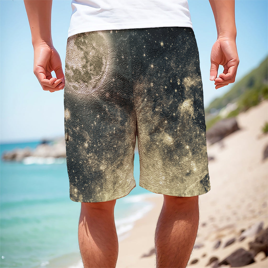 Full Moon And Night Stars Print Men's Cargo Shorts