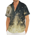 Full Moon And Night Stars Print Men's Deep V-Neck Shirt