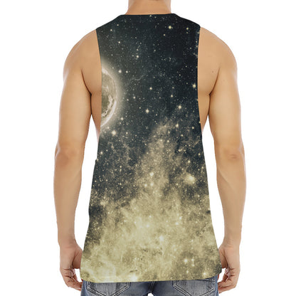 Full Moon And Night Stars Print Men's Muscle Tank Top
