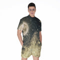 Full Moon And Night Stars Print Men's Romper