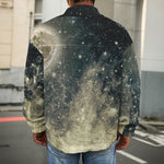 Full Moon And Night Stars Print Men's Shirt Jacket