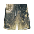 Full Moon And Night Stars Print Men's Athletic Shorts