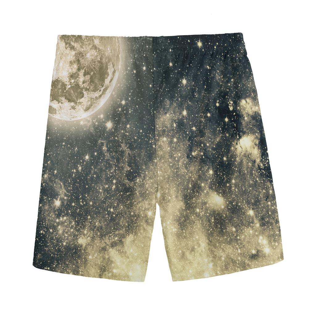 Full Moon And Night Stars Print Men's Sports Shorts
