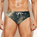 Full Moon And Night Stars Print Men's Swim Briefs