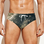 Full Moon And Night Stars Print Men's Swim Briefs