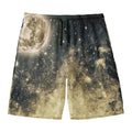 Full Moon And Night Stars Print Men's Swim Trunks