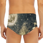 Full Moon And Night Stars Print Men's Triangle Swim Briefs