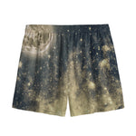 Full Moon And Night Stars Print Mesh Shorts