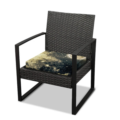 Full Moon And Night Stars Print Outdoor Seat Cushion Cover
