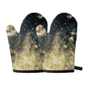 Full Moon And Night Stars Print Oven Mitts