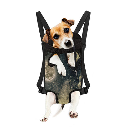 Full Moon And Night Stars Print Pet Carrier Backpack