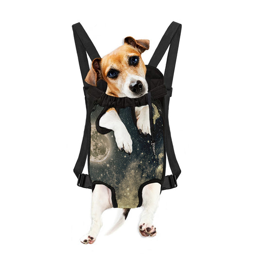 Full Moon And Night Stars Print Pet Carrier Backpack