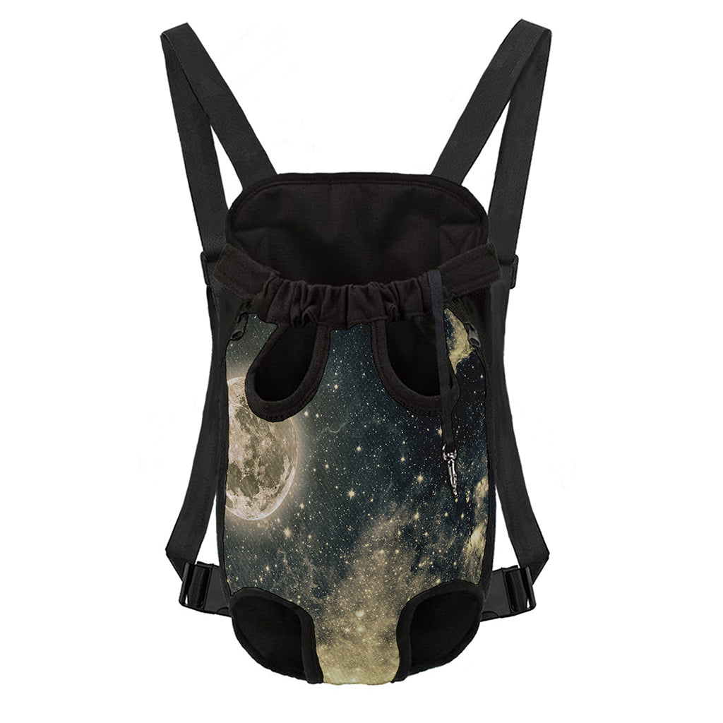 Full Moon And Night Stars Print Pet Carrier Backpack