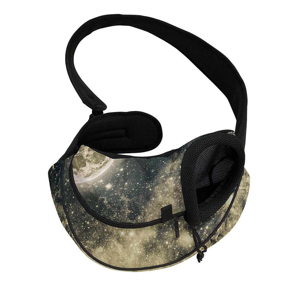 Full Moon And Night Stars Print Pet Sling Carrier