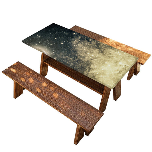 Full Moon And Night Stars Print Picnic Table Cover