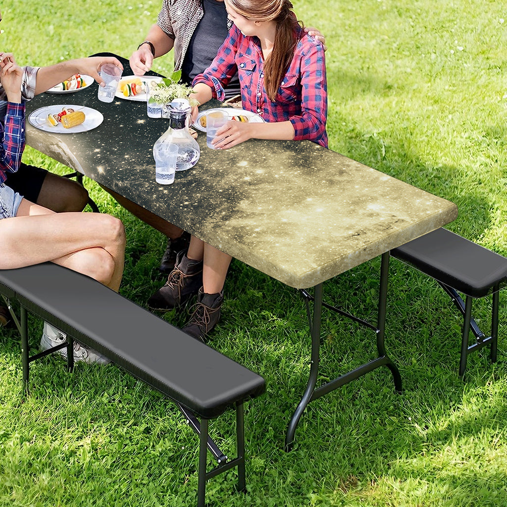 Full Moon And Night Stars Print Picnic Table Cover