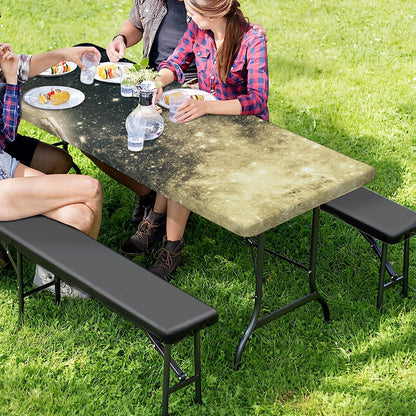 Full Moon And Night Stars Print Picnic Table Cover