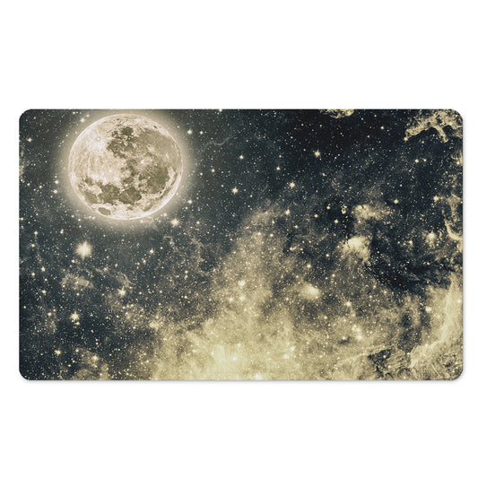 Full Moon And Night Stars Print Polyester Doormat