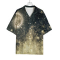 Full Moon And Night Stars Print Rayon Hawaiian Shirt