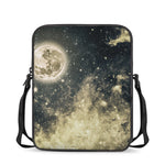 Full Moon And Night Stars Print Rectangular Crossbody Bag