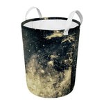 Full Moon And Night Stars Print Round Laundry Basket