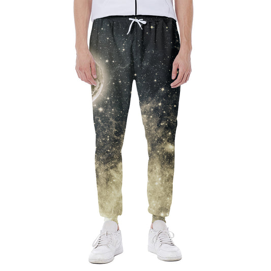 Full Moon And Night Stars Print Scuba Joggers