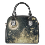 Full Moon And Night Stars Print Shoulder Handbag