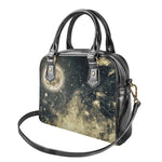 Full Moon And Night Stars Print Shoulder Handbag