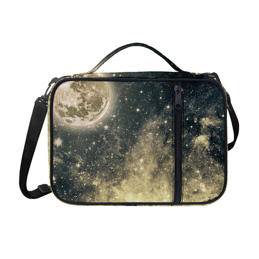 Full Moon And Night Stars Print Shoulder Strap Bible Bag