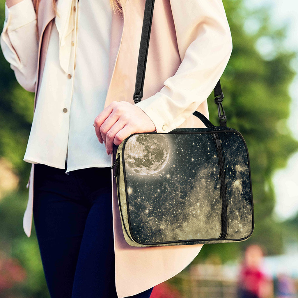 Full Moon And Night Stars Print Shoulder Strap Bible Bag